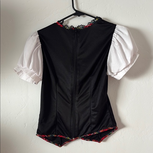 FINAL! Black Corset Top with Plaid Accents Beer Garden Girl - Picture 4 of 6